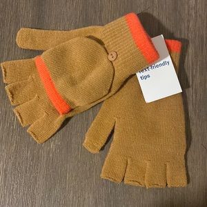 Old Navy Tan and Orange Gloves